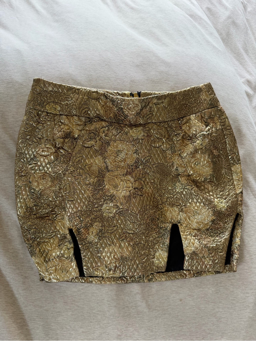 Vintage D&G Dolce & Gabbana Gold Brocade Mini Skirt
